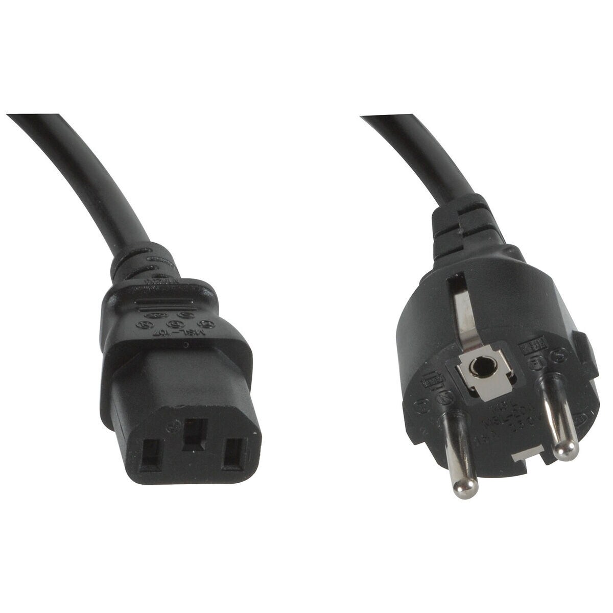 AC Power Cord CEE 7/7 to IEC-320-C13 18 AWG 2C 10A SPT-2 125V Black 6 ft.